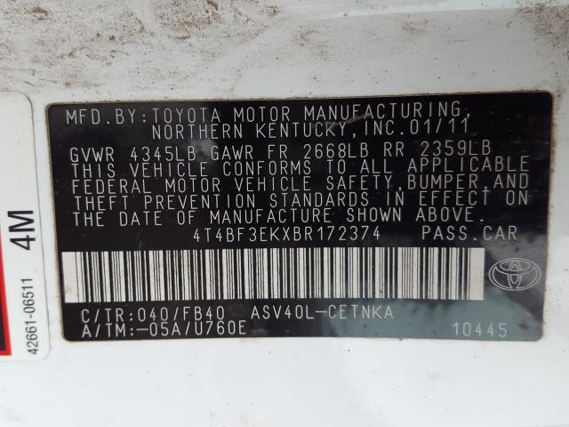 Photo 9 VIN: 4T4BF3EKXBR172374 - TOYOTA CAMRY BASE 