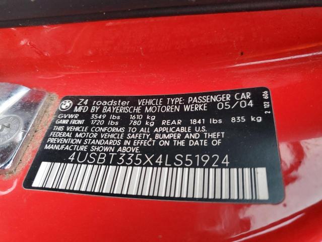 Photo 11 VIN: 4USBT335X4LS51924 - BMW Z4 