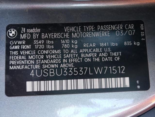 Photo 9 VIN: 4USBU33537LW71512 - BMW Z4 3.0 