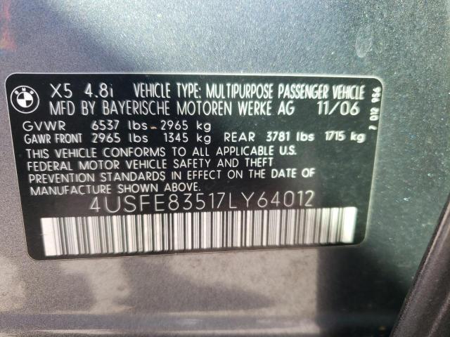 Photo 9 VIN: 4USFE83517LY64012 - BMW X5 4.8I 