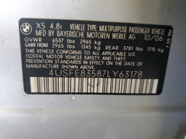 Photo 12 VIN: 4USFE83587LY63178 - BMW X5 4.8I 