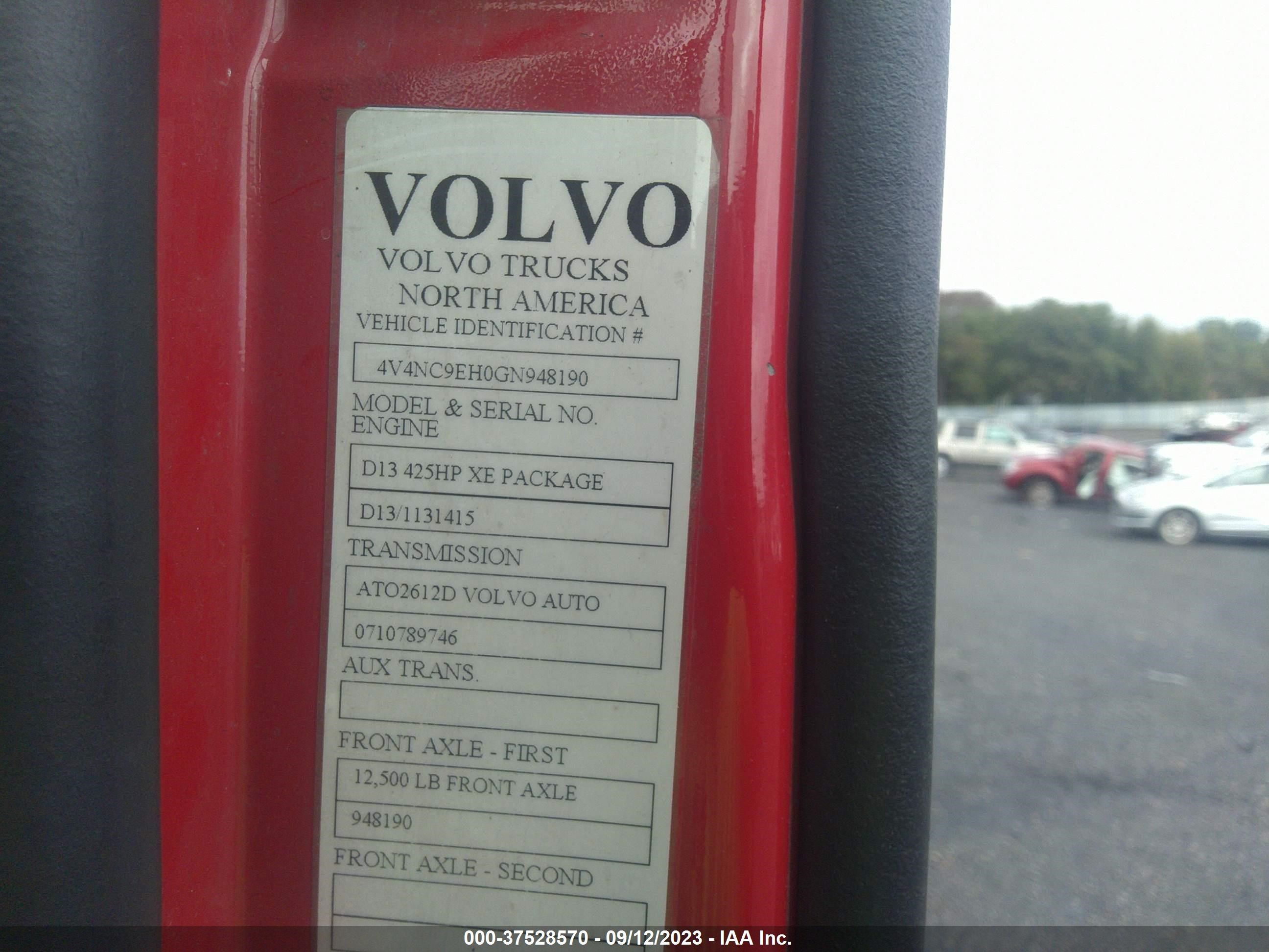 Photo 8 VIN: 4V4NC9EH0GN948190 - VOLVO NULL 