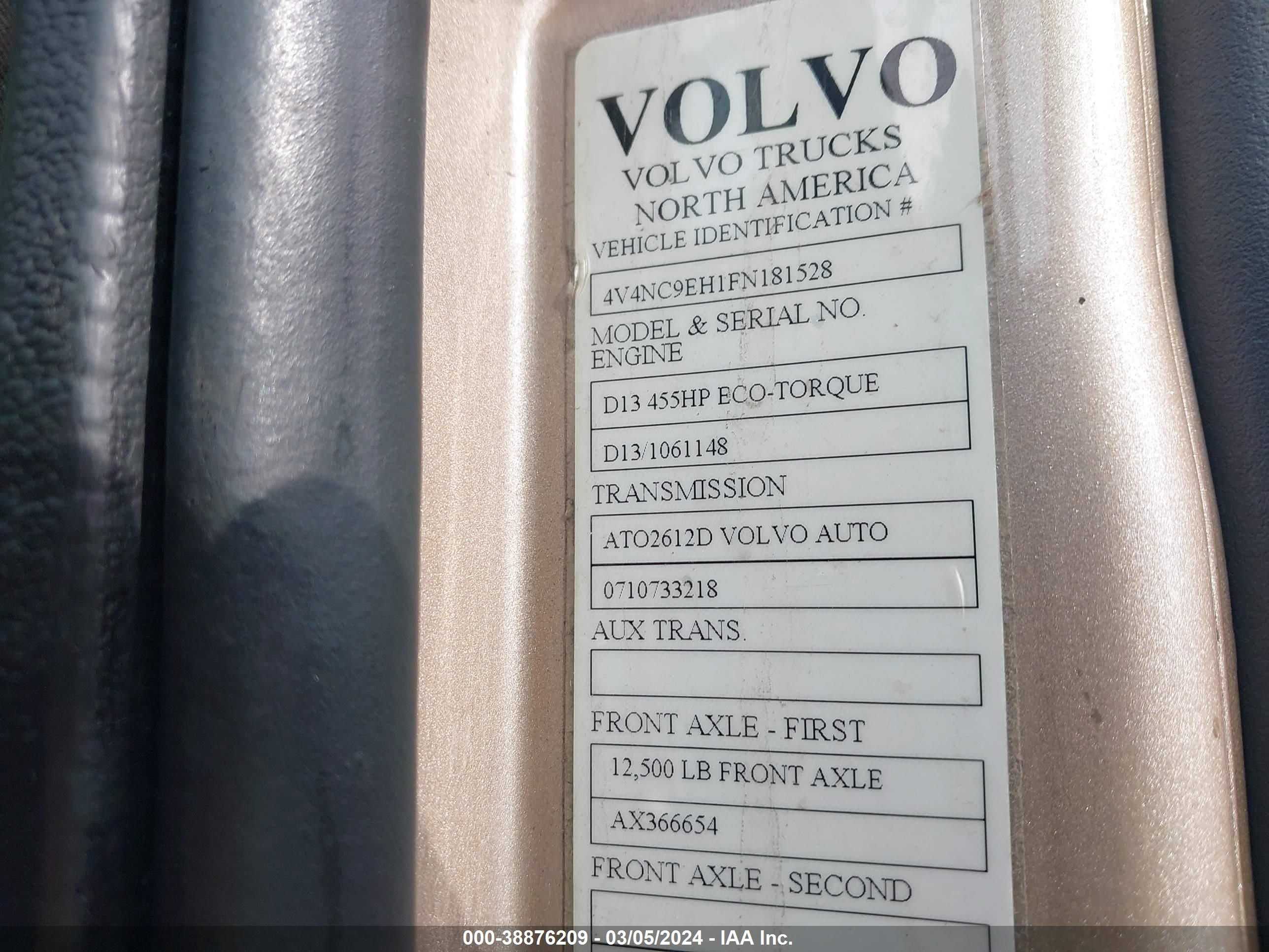 Photo 7 VIN: 4V4NC9EH1FN181528 - VOLVO NULL 