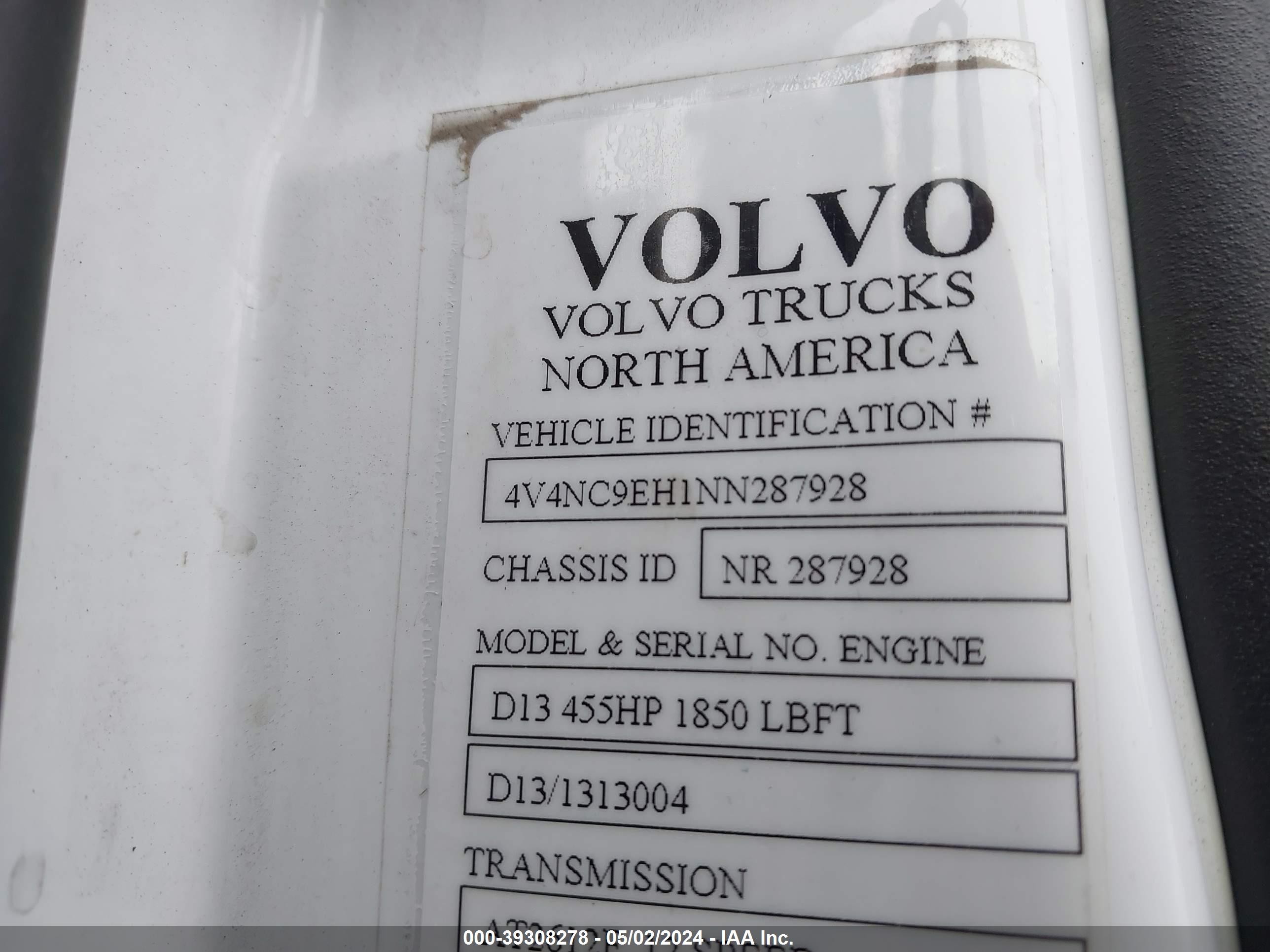 Photo 8 VIN: 4V4NC9EH1NN287928 - VOLVO NULL 