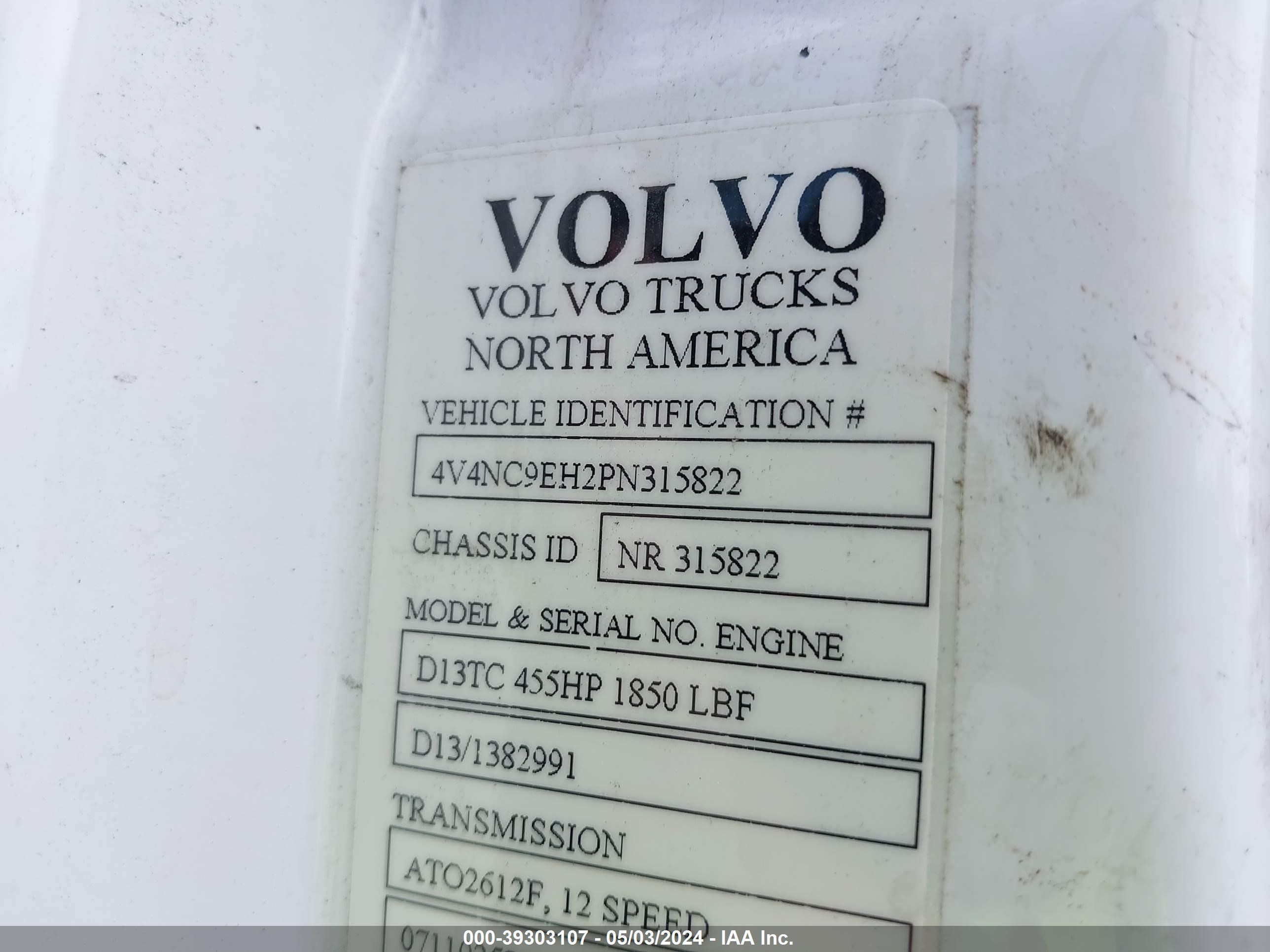 Photo 7 VIN: 4V4NC9EH2PN315822 - VOLVO NULL 