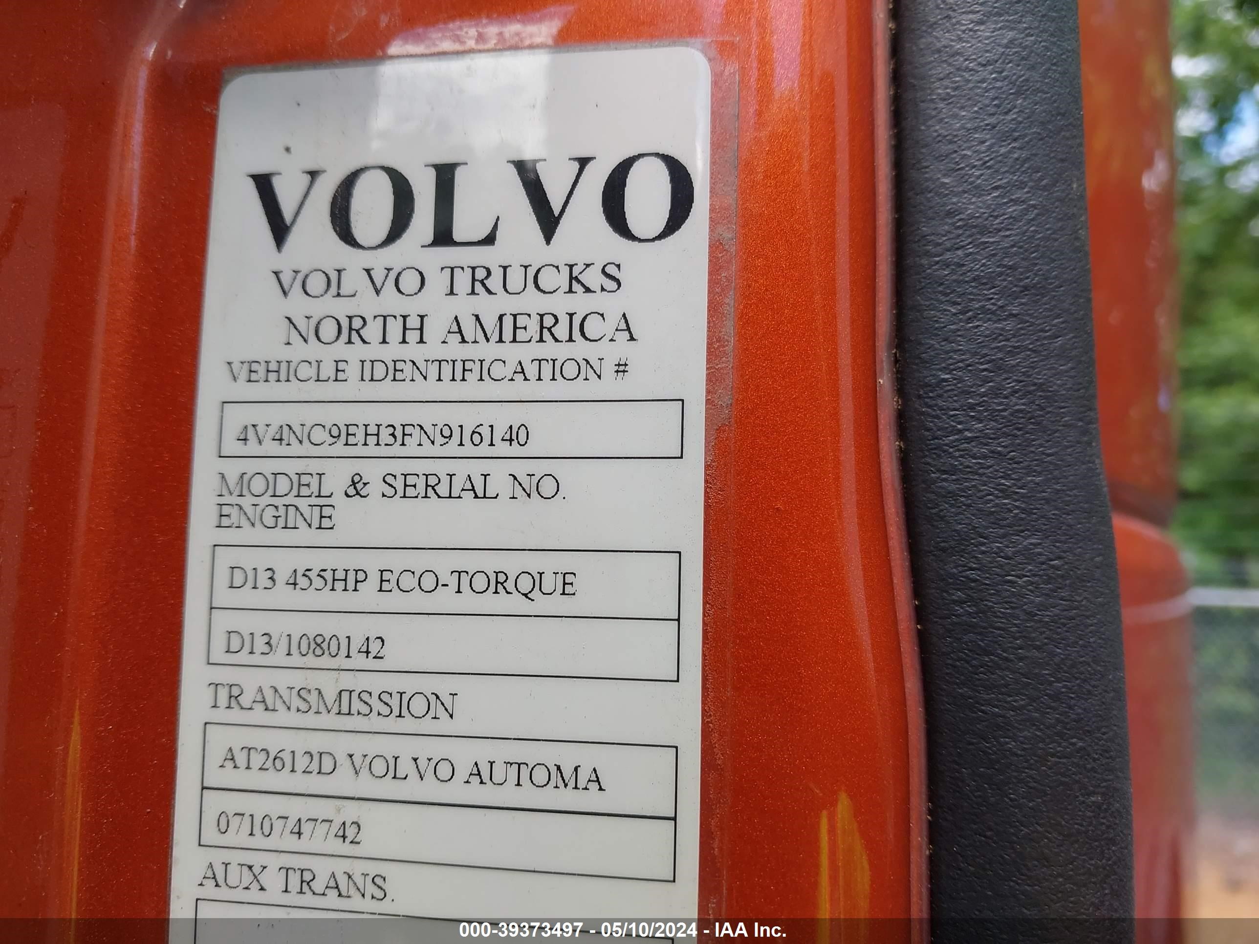 Photo 7 VIN: 4V4NC9EH3FN916140 - VOLVO NULL 