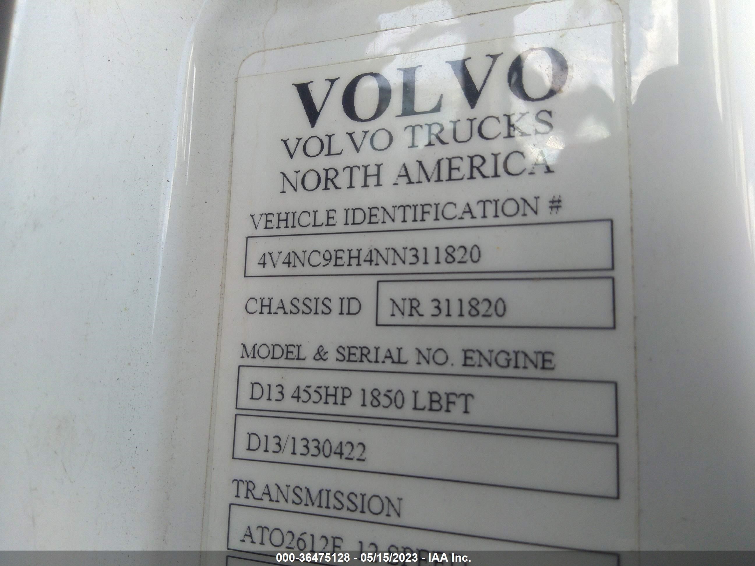 Photo 8 VIN: 4V4NC9EH4NN311820 - VOLVO NULL 