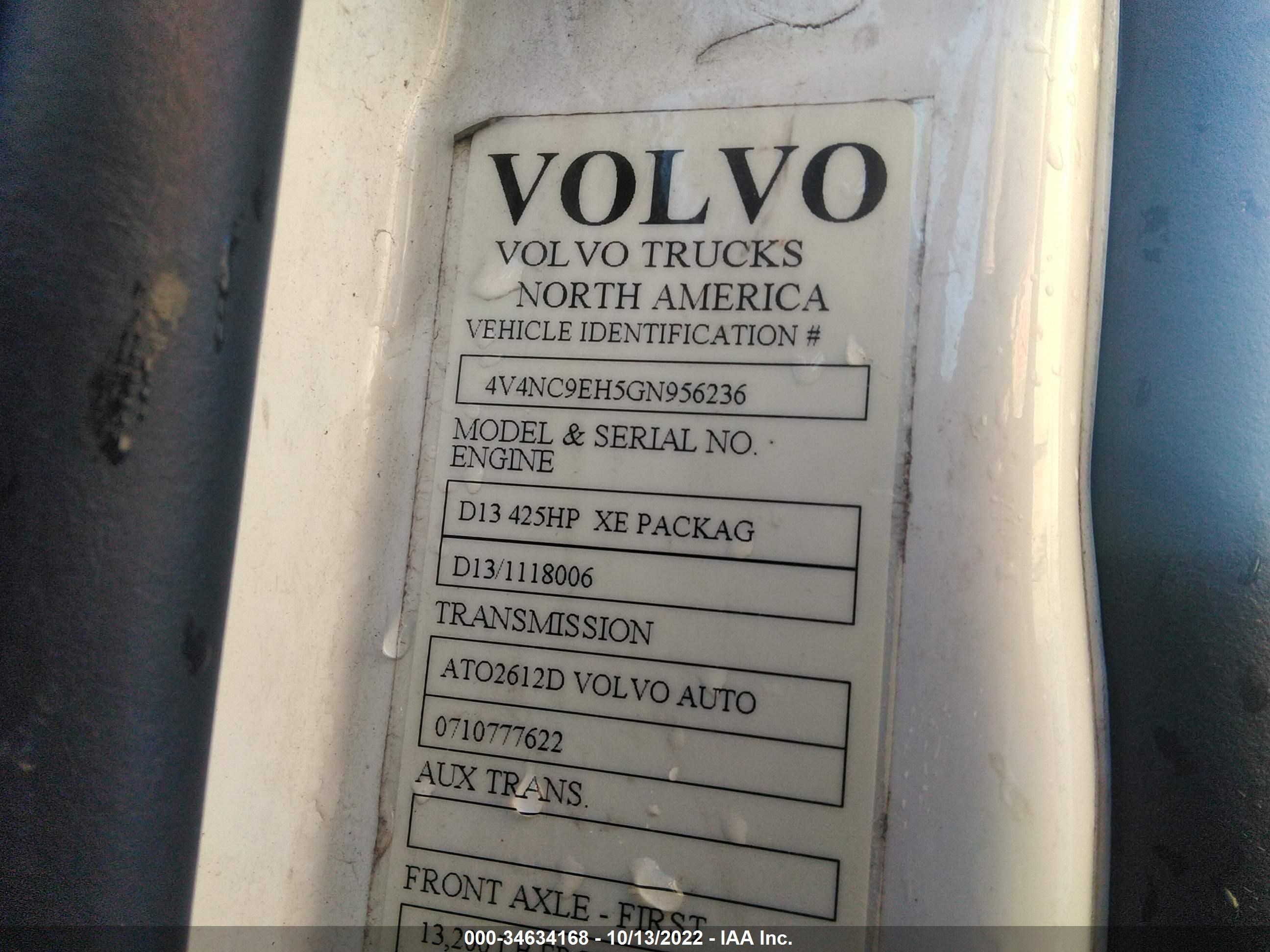 Photo 8 VIN: 4V4NC9EH5GN956236 - VOLVO ALL 