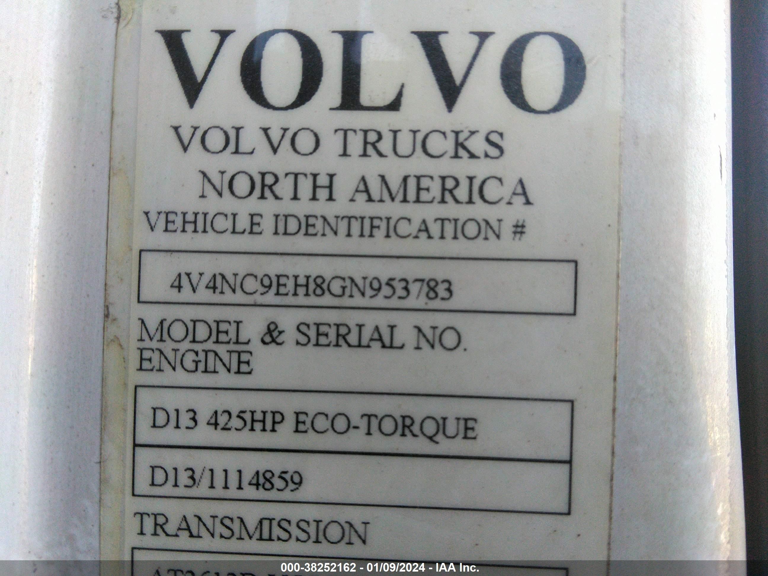 Photo 8 VIN: 4V4NC9EH8GN953783 - VOLVO NULL 