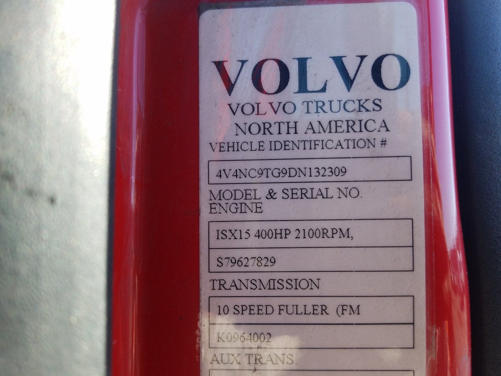 Photo 9 VIN: 4V4NC9TG9DN132309 - VOLVO ALL 