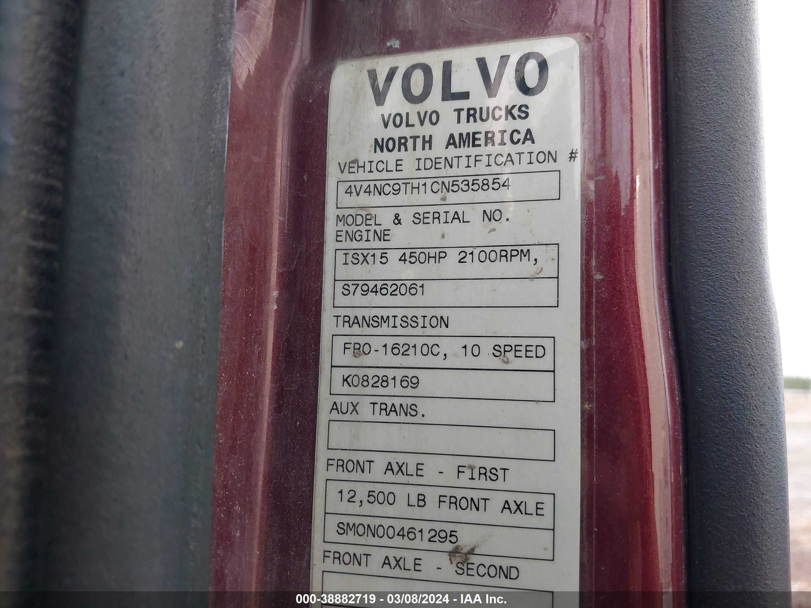 Photo 7 VIN: 4V4NC9TH1CN535854 - VOLVO NULL 