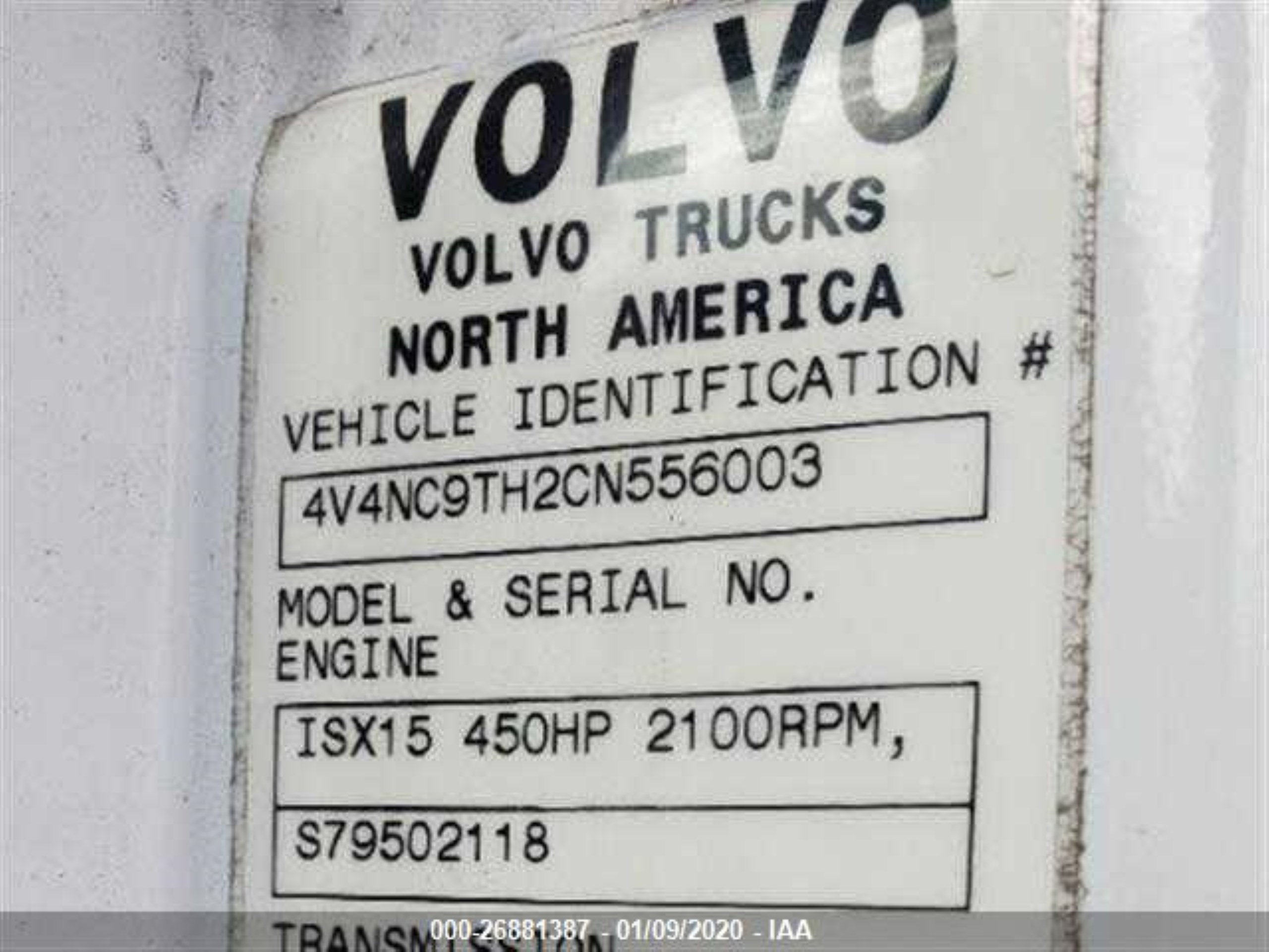 Photo 9 VIN: 4V4NC9TH2CN556003 - VOLVO NULL 