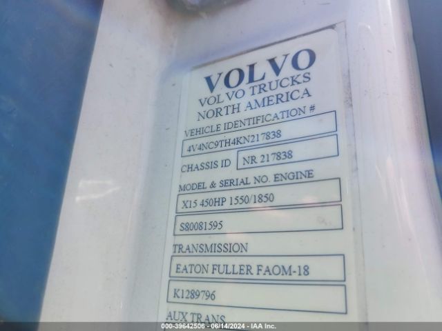 Photo 8 VIN: 4V4NC9TH4KN217838 - VOLVO VNL 