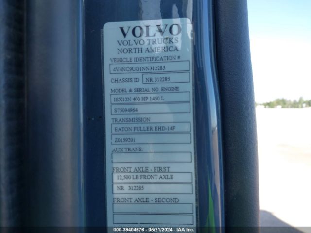 Photo 8 VIN: 4V4NC9UG1NN312285 - VOLVO VNL 