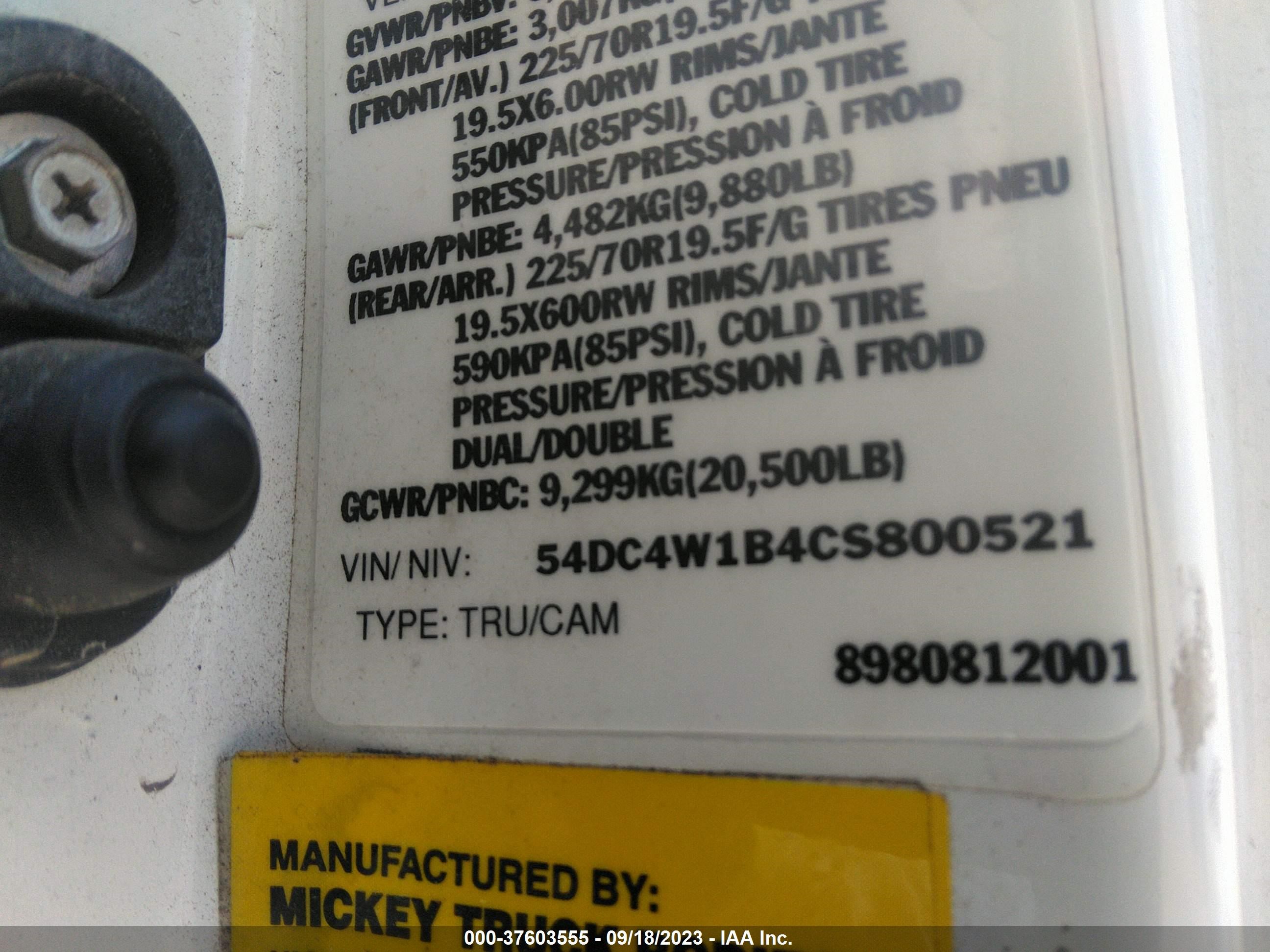 Photo 8 VIN: 54DC4W1B4CS800521 - ISUZU NULL 