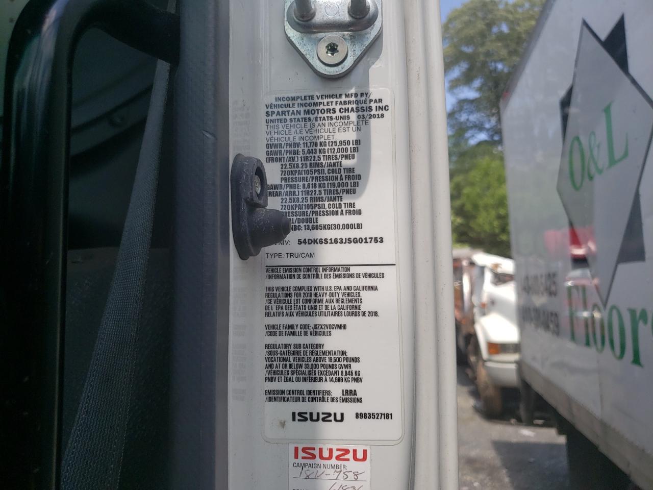 Photo 12 VIN: 54DK6S163JSG01753 - ISUZU NULL 