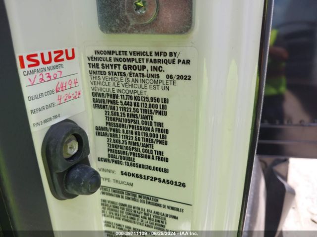 Photo 8 VIN: 54DK6S1F2PSA50126 - ISUZU FTR 