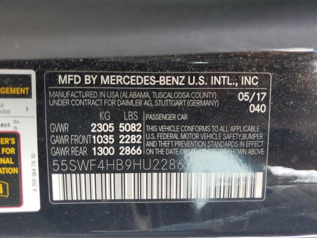 Photo 11 VIN: 55SWF4HB9HU228631 - MERCEDES-BENZ C 350E 