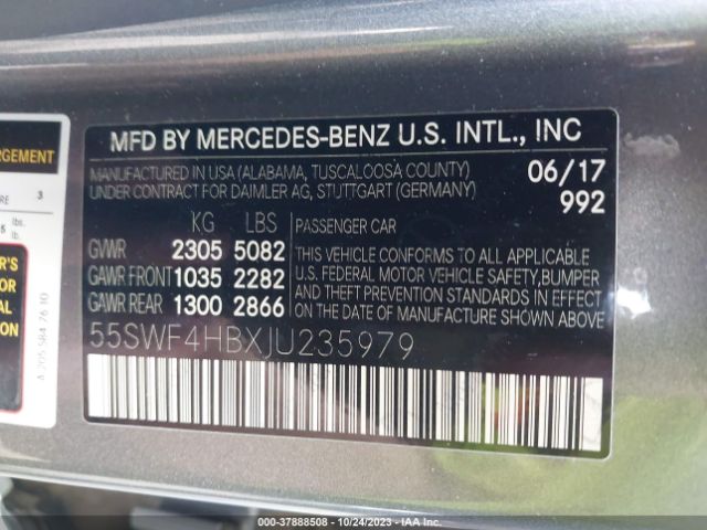 Photo 8 VIN: 55SWF4HBXJU235979 - MERCEDES-BENZ C 350E 