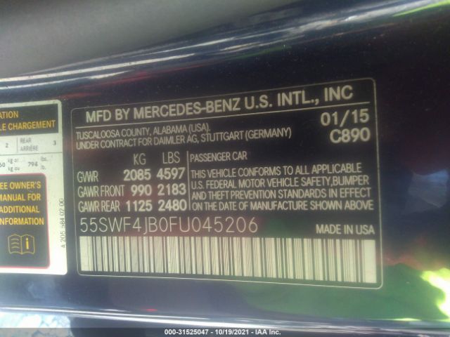 Photo 8 VIN: 55SWF4JB0FU045206 - MERCEDES-BENZ C-CLASS 