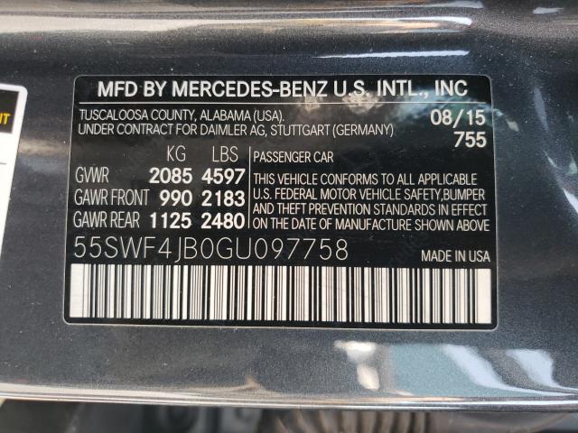 Photo 9 VIN: 55SWF4JB0GU097758 - MERCEDES-BENZ C 300 