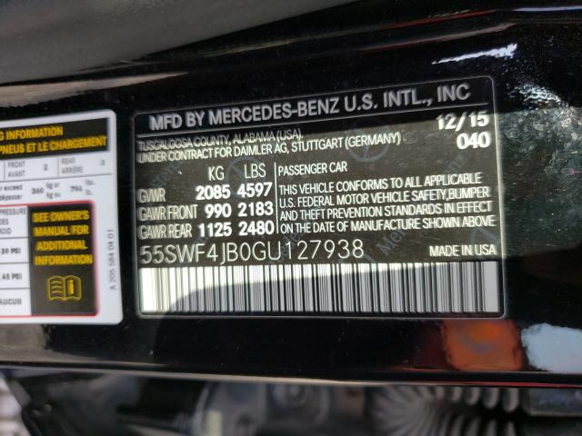 Photo 9 VIN: 55SWF4JB0GU127938 - MERCEDES-BENZ C 300 