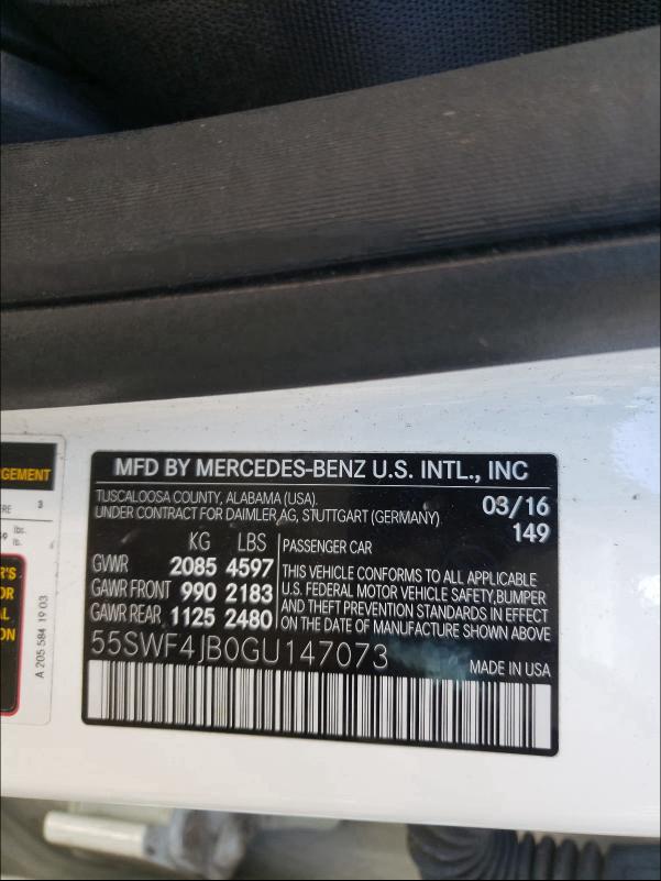 Photo 9 VIN: 55SWF4JB0GU147073 - MERCEDES-BENZ C 300 