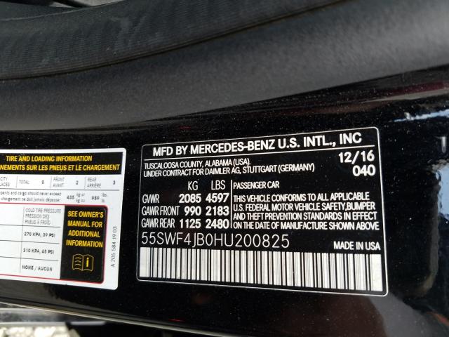 Photo 9 VIN: 55SWF4JB0HU200825 - MERCEDES-BENZ C 300 