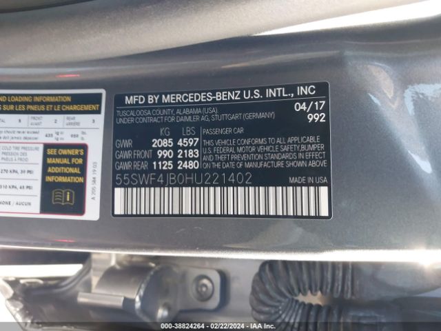 Photo 8 VIN: 55SWF4JB0HU221402 - MERCEDES-BENZ C 300 