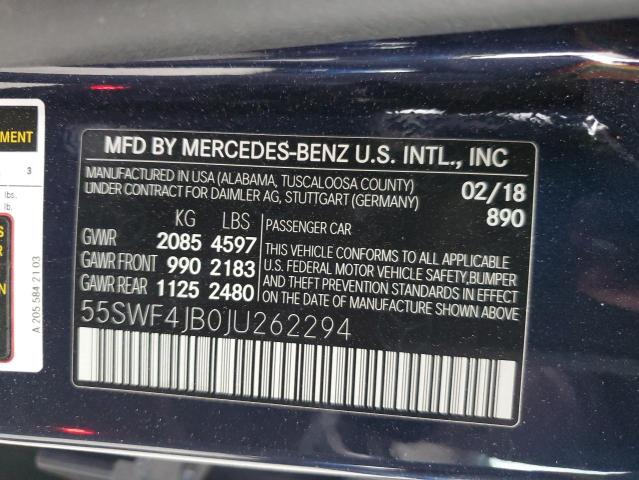 Photo 11 VIN: 55SWF4JB0JU262294 - MERCEDES-BENZ C 300 