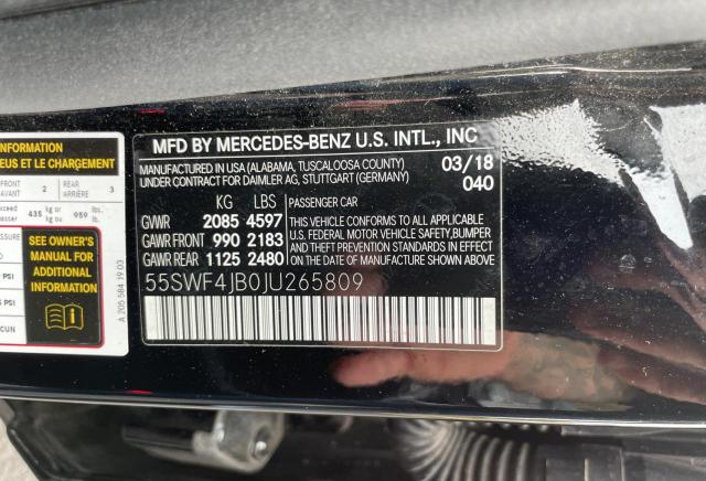 Photo 9 VIN: 55SWF4JB0JU265809 - MERCEDES-BENZ C 300 