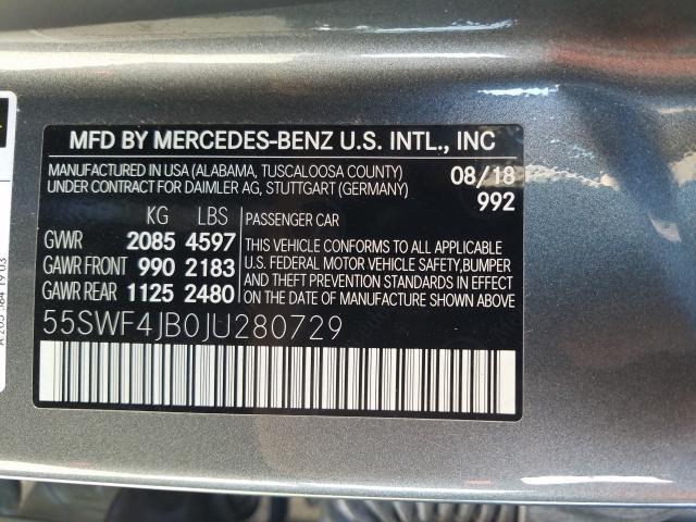 Photo 9 VIN: 55SWF4JB0JU280729 - MERCEDES-BENZ C 300 