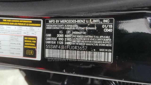 Photo 5 VIN: 55SWF4JB1FU043657 - MERCEDES C 