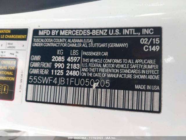 Photo 8 VIN: 55SWF4JB1FU050205 - MERCEDES-BENZ C 300 