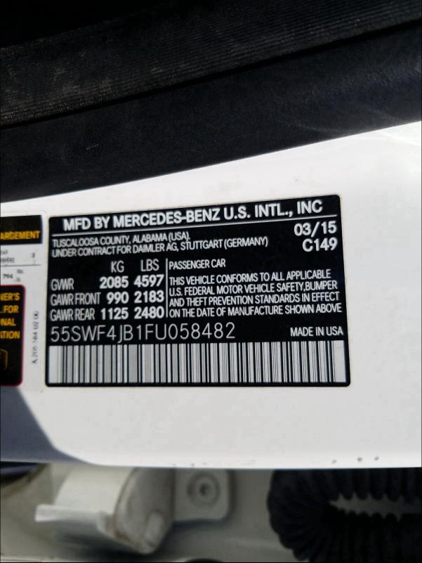 Photo 9 VIN: 55SWF4JB1FU058482 - MERCEDES-BENZ C 300 