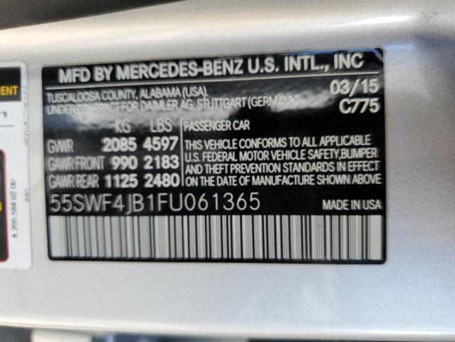 Photo 11 VIN: 55SWF4JB1FU061365 - MERCEDES-BENZ C-CLASS 