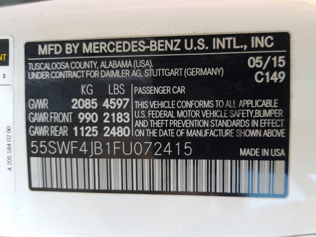 Photo 9 VIN: 55SWF4JB1FU072415 - MERCEDES-BENZ C 300 