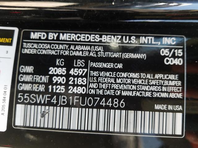 Photo 9 VIN: 55SWF4JB1FU074486 - MERCEDES-BENZ C 300 