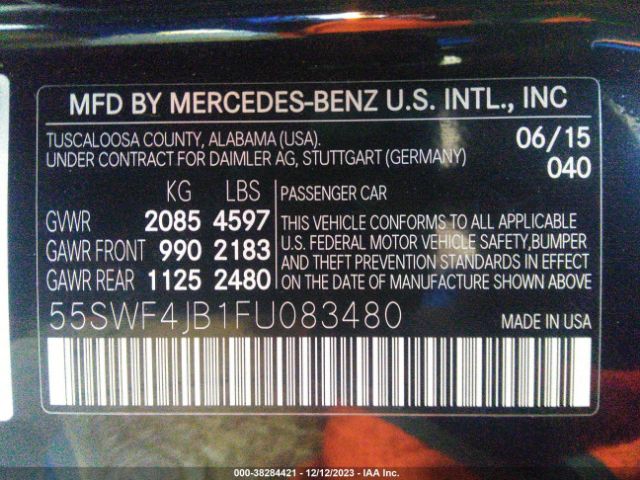 Photo 8 VIN: 55SWF4JB1FU083480 - MERCEDES-BENZ C 300 