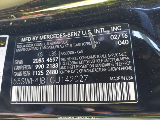 Photo 8 VIN: 55SWF4JB1GU142027 - MERCEDES-BENZ C 300 