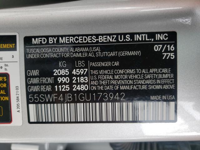 Photo 9 VIN: 55SWF4JB1GU173942 - MERCEDES-BENZ C 300 