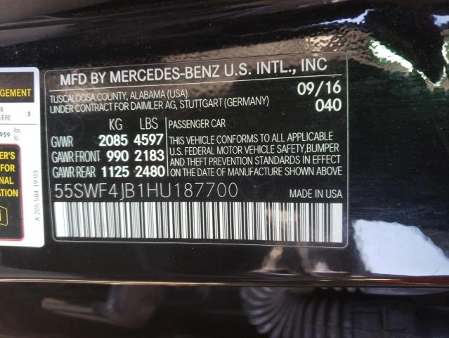 Photo 9 VIN: 55SWF4JB1HU187700 - MERCEDES-BENZ C 300 