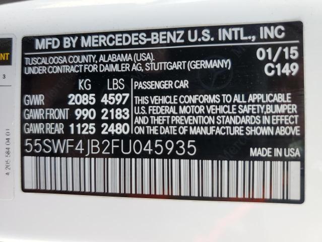 Photo 11 VIN: 55SWF4JB2FU045935 - MERCEDES-BENZ C 300 