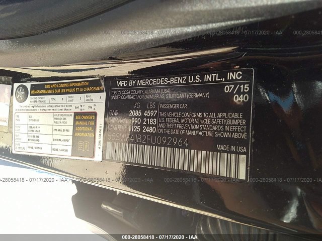 Photo 8 VIN: 55SWF4JB2FU092964 - MERCEDES-BENZ C-CLASS 