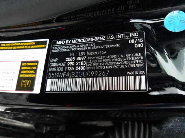 Photo 9 VIN: 55SWF4JB2GU099267 - MERCEDES-BENZ C 300 