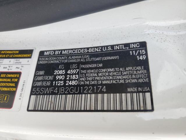 Photo 11 VIN: 55SWF4JB2GU122174 - MERCEDES-BENZ C-CLASS 