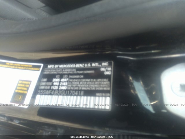 Photo 8 VIN: 55SWF4JB2GU170418 - MERCEDES-BENZ C-CLASS 