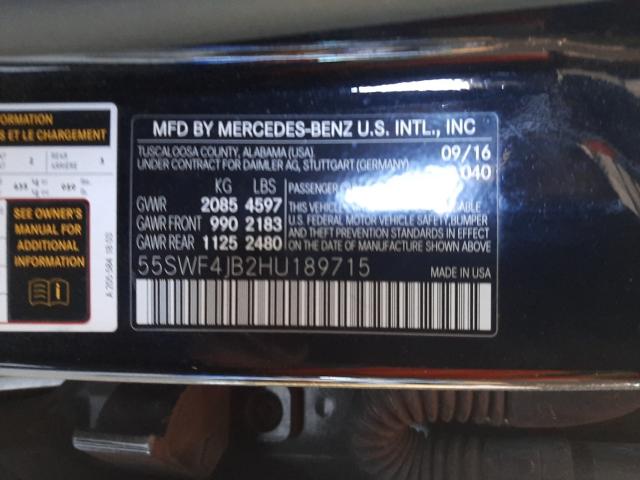 Photo 9 VIN: 55SWF4JB2HU189715 - MERCEDES-BENZ C 300 