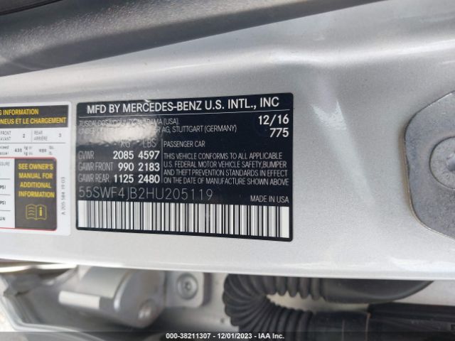 Photo 8 VIN: 55SWF4JB2HU205119 - MERCEDES-BENZ C 300 