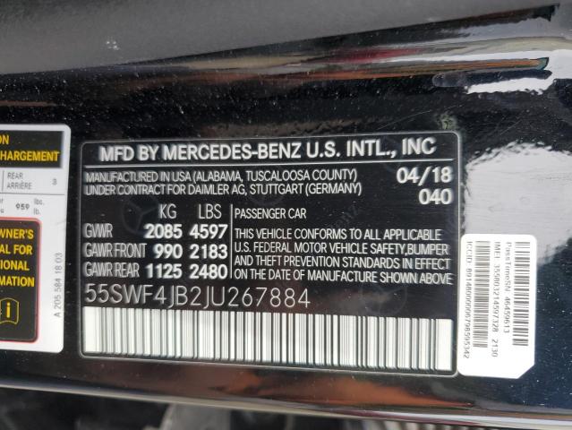 Photo 11 VIN: 55SWF4JB2JU267884 - MERCEDES-BENZ C 300 